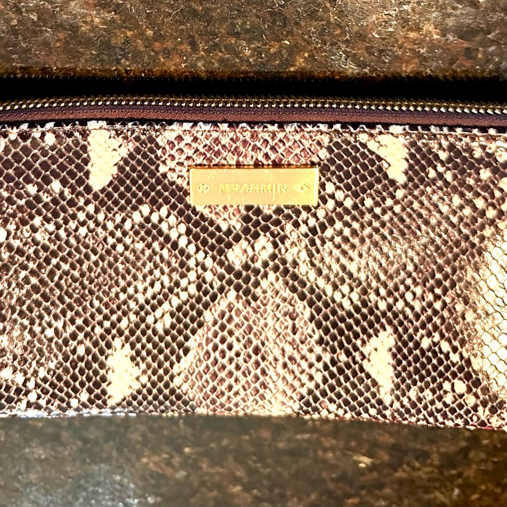 Euc Authentic Vintage Brahmin Python Snakeskin Wr… - image 2